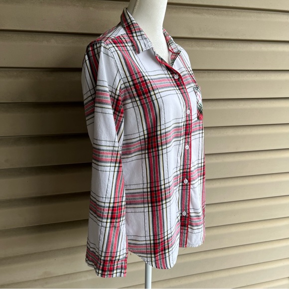 •Victoria's Secret• Plaid Button Down Flannel PJ/Lounge Top - Size Small - Picture 4 of 8